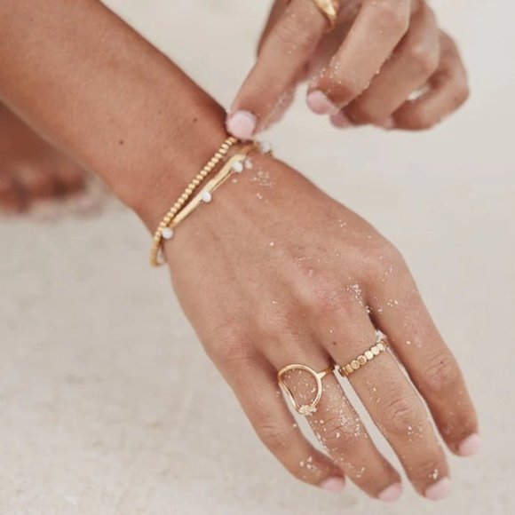 Gold Ring Open Circle Ring Unique Ring WATERPROOF Ring Gift for her Size 6,7,8 - Picture 8 of 8